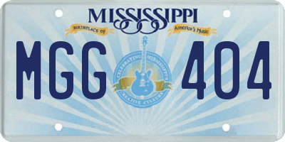 MS license plate MGG404
