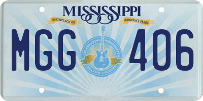 MS license plate MGG406