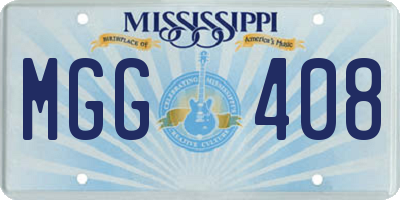 MS license plate MGG408