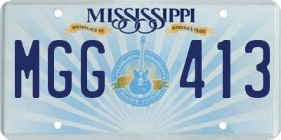 MS license plate MGG413