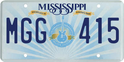MS license plate MGG415