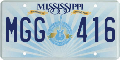 MS license plate MGG416
