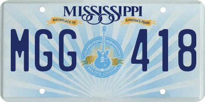 MS license plate MGG418
