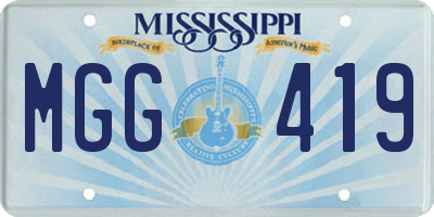 MS license plate MGG419