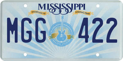 MS license plate MGG422