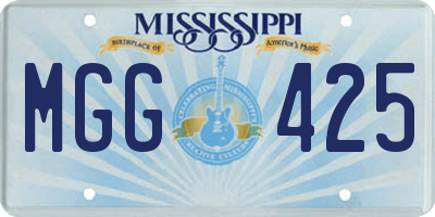 MS license plate MGG425