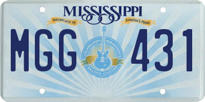 MS license plate MGG431
