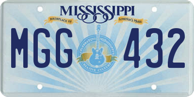 MS license plate MGG432