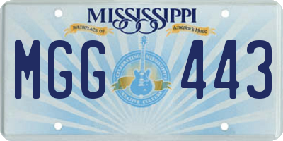 MS license plate MGG443