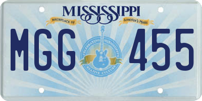 MS license plate MGG455