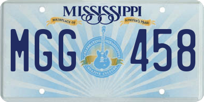MS license plate MGG458