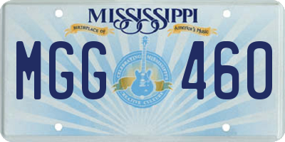 MS license plate MGG460