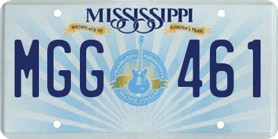MS license plate MGG461
