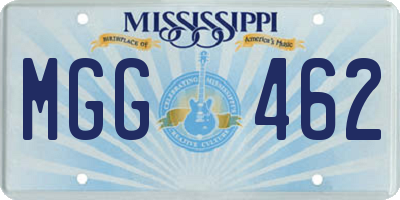 MS license plate MGG462