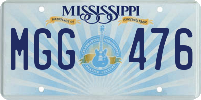 MS license plate MGG476