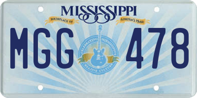 MS license plate MGG478