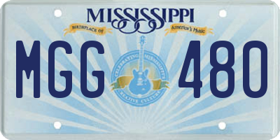MS license plate MGG480