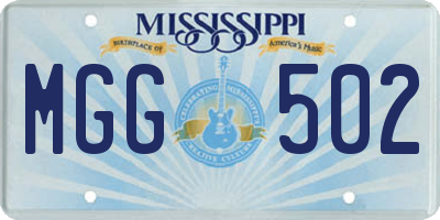 MS license plate MGG502