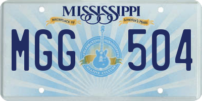 MS license plate MGG504