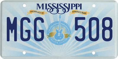 MS license plate MGG508