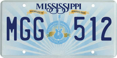 MS license plate MGG512