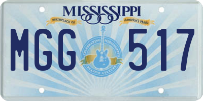 MS license plate MGG517
