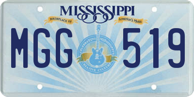 MS license plate MGG519