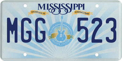 MS license plate MGG523