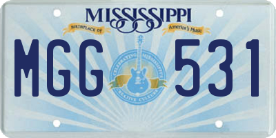 MS license plate MGG531
