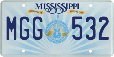 MS license plate MGG532