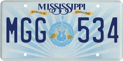 MS license plate MGG534