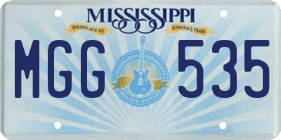 MS license plate MGG535