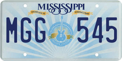 MS license plate MGG545