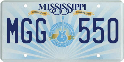 MS license plate MGG550