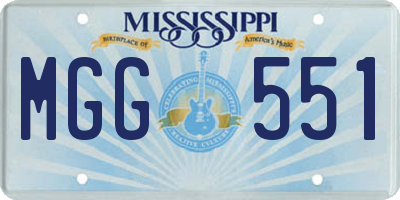 MS license plate MGG551