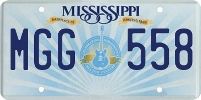 MS license plate MGG558