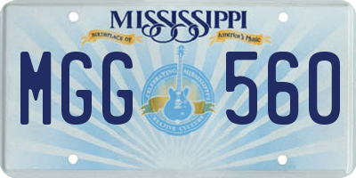MS license plate MGG560