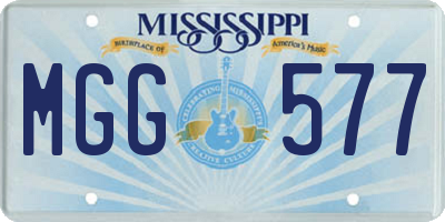 MS license plate MGG577