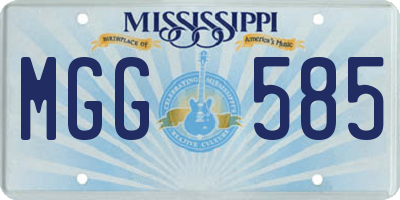 MS license plate MGG585