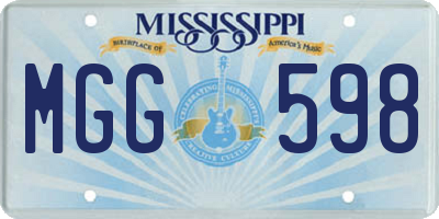 MS license plate MGG598