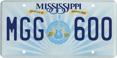 MS license plate MGG600