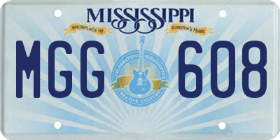 MS license plate MGG608