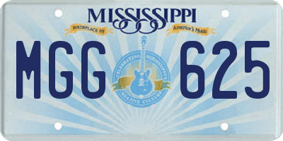 MS license plate MGG625