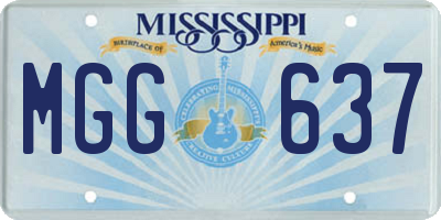 MS license plate MGG637