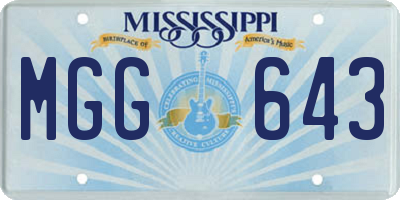 MS license plate MGG643