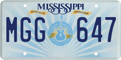 MS license plate MGG647