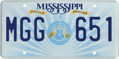 MS license plate MGG651