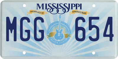 MS license plate MGG654