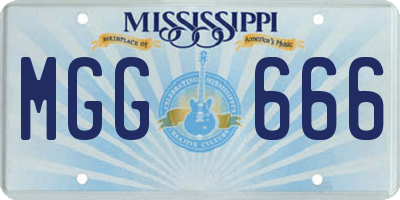 MS license plate MGG666