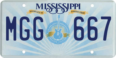 MS license plate MGG667